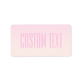 カスタマイズ可能なグラデーション文字付きピンクから桃への夕日 ラベル