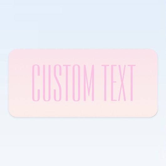 カスタマイズ可能なグラデーション文字付きピンクから桃への夕日 ラベル