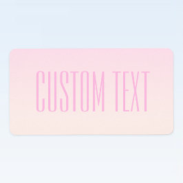 カスタマイズ可能なグラデーション文字付きピンクから桃への夕日 ラベル