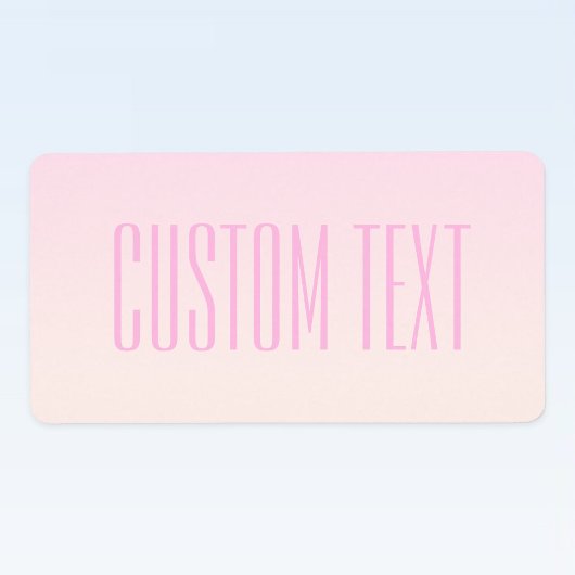 カスタマイズ可能なグラデーション文字付きピンクから桃への夕日 ラベル