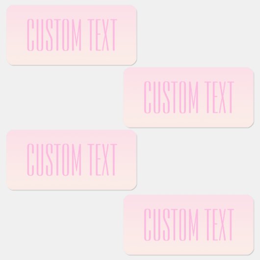 カスタマイズ可能なグラデーション文字付きピンクから桃への夕日 ラベル (グループ)