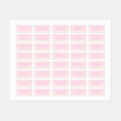 カスタマイズ可能なグラデーション文字付きピンクから桃への夕日 ラベル (シート)