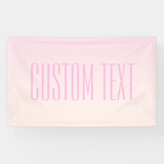 カスタマイズ可能なグラデーション文字付きピンクから桃への夕日 横断幕 (横)