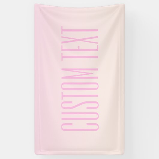 カスタマイズ可能なグラデーション文字付きピンクから桃への夕日 横断幕 (縦)