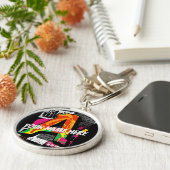 カスタマイズ可能なグラフィティスタイルレター「A」グラフィック キーホルダー (側面)