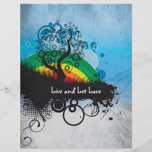 カスタマイズ可能なグランジな虹の木 チラシ (正面)