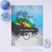 カスタマイズ可能なグランジな虹の木 チラシ (シングル)