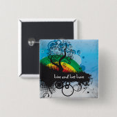 カスタマイズ可能なグランジな虹の木 缶バッジ (正面&裏面)