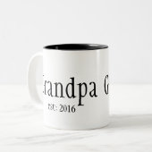 カスタマイズ可能なグランドパ設立年 ツートーンマグカップ (正面左)