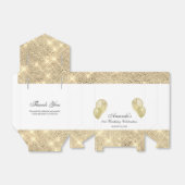 カスタマイズ可能なグリッターゴールドとホワイト フェイバーボックス (折り畳みなし)