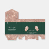 カスタマイズ可能なグリッター エメラルドグリーンとローズゴールド フェイバーボックス (折り畳みなし)