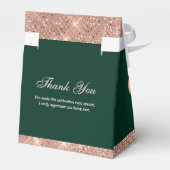 カスタマイズ可能なグリッター エメラルドグリーンとローズゴールド フェイバーボックス (裏面サイド)