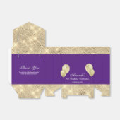 カスタマイズ可能なグリッター　パープルとゴールド フェイバーボックス (折り畳みなし)