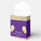 カスタマイズ可能なグリッター　パープルとゴールド フェイバーボックス (オープン)