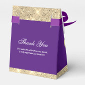 カスタマイズ可能なグリッター　パープルとゴールド フェイバーボックス (裏面サイド)