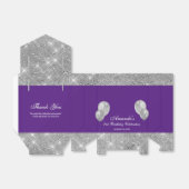 カスタマイズ可能なグリッター パープルとシルバー フェイバーボックス (折り畳みなし)