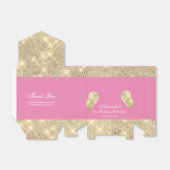 カスタマイズ可能なグリッター ピンクとゴールド フェイバーボックス (折り畳みなし)