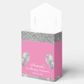 カスタマイズ可能なグリッター ピンクとシルバーのギフト ボックス (オープン)