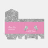 カスタマイズ可能なグリッター ピンクとシルバーのギフト ボックス (折り畳みなし)