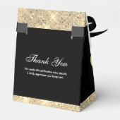 カスタマイズ可能なグリッター ブラック & ゴールド フェイバーボックス (裏面サイド)