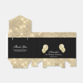 カスタマイズ可能なグリッター ブラック & ゴールド フェイバーボックス (折り畳みなし)