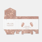 カスタマイズ可能なグリッター ホワイトとローズゴールド フェイバーボックス (折り畳みなし)