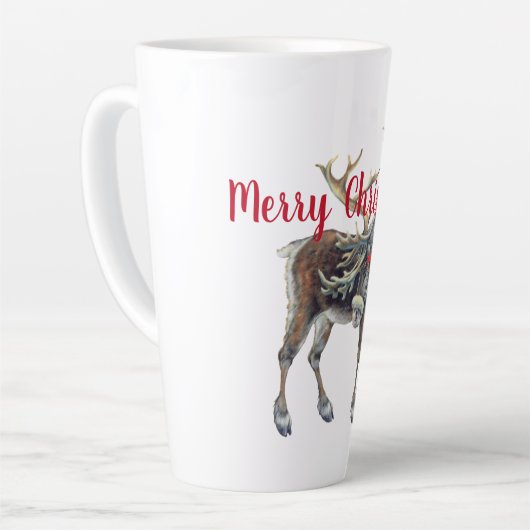 カスタマイズ可能なグリーティングを備えたクリスマスマウス カフェラテマグ (左アングル)