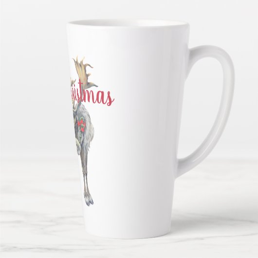 カスタマイズ可能なグリーティングを備えたクリスマスマウス カフェラテマグ (右)