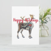 カスタマイズ可能なグリーティングを備えたクリスマスマウス シーズンカード (スタンド正面)