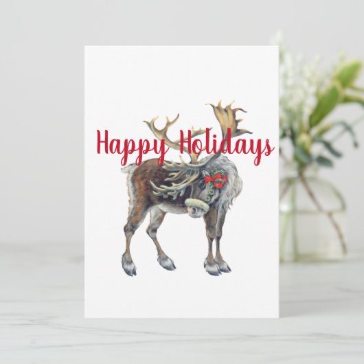 カスタマイズ可能なグリーティングを備えたクリスマスマウス シーズンカード (スタンド正面)