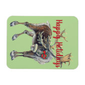 カスタマイズ可能なグリーティングを備えたクリスマスマウス マグネット (横)