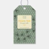 カスタマイズ可能なグリーンビジネスサンキューラベル ギフトタグ (正面)
