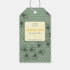 カスタマイズ可能なグリーンビジネスサンキューラベル ギフトタグ