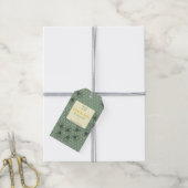 カスタマイズ可能なグリーンビジネスサンキューラベル ギフトタグ (より糸付き)