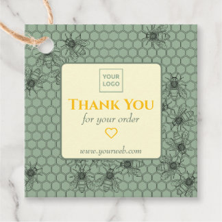 カスタマイズ可能なグリーンビジネスサンキューラベル フェイバータグ