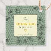 カスタマイズ可能なグリーンビジネスサンキューラベル フェイバータグ (裏面)