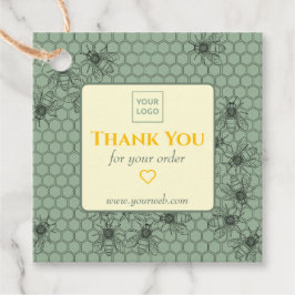 カスタマイズ可能なグリーンビジネスサンキューラベル フェイバータグ