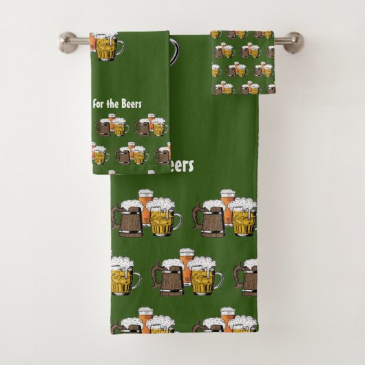 カスタマイズ可能なグリーンビール バスタオルセット (インサイチュ)