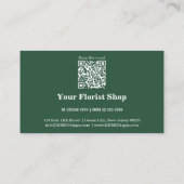 カスタマイズ可能なグリーン&ホワイトフローリストロイヤリティカード ロイヤリティカード (裏面)