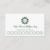 カスタマイズ可能なグリーン&ホワイトフローリストロイヤリティカード ロイヤリティカード (正面)