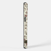 カスタマイズ可能なグレーフローラピンク紫色の花 iPhoneケース (右側面)