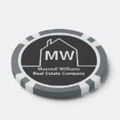 カスタマイズ可能なグレー不動産会社レターターンポーカーチップ ポーカーチップ (シングル)