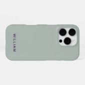 カスタマイズ可能なグレー iPhone カーソン+お名前入り iPhoneケース (裏面横)