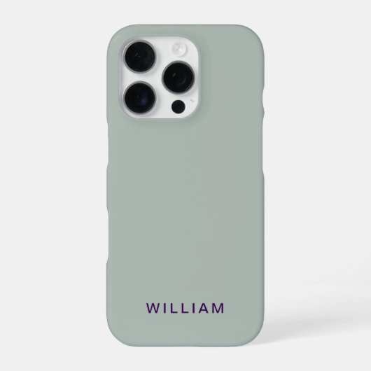 カスタマイズ可能なグレー iPhone カーソン+お名前入り iPhoneケース (裏面)