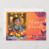 カスタマイズ可能なグロー&ギグルディワリのカード 招待状 (正面)