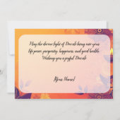 カスタマイズ可能なグロー&ギグルディワリのカード 招待状 (裏面)