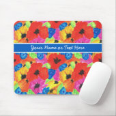 カスタマイズ可能なケシとコーンフラワーのマウスパッド マウスパッド (マウス)