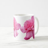 カスタマイズ可能なケリー名かわいらしピンクローズフローラ コーヒーマグカップ (正面右)