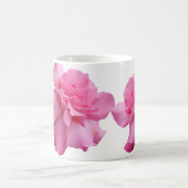 カスタマイズ可能なケリー名かわいらしピンクローズフローラ コーヒーマグカップ (中央)