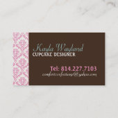 カスタマイズ可能なケーキデザイナー名刺 名刺 (裏面)